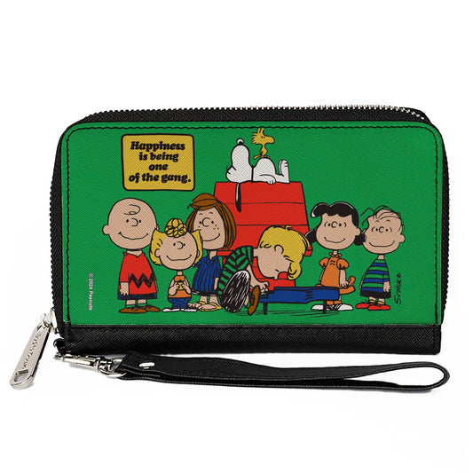 Peanuts Gang Zip Around Wallet - Happiness is Being One of the Gang Green-0