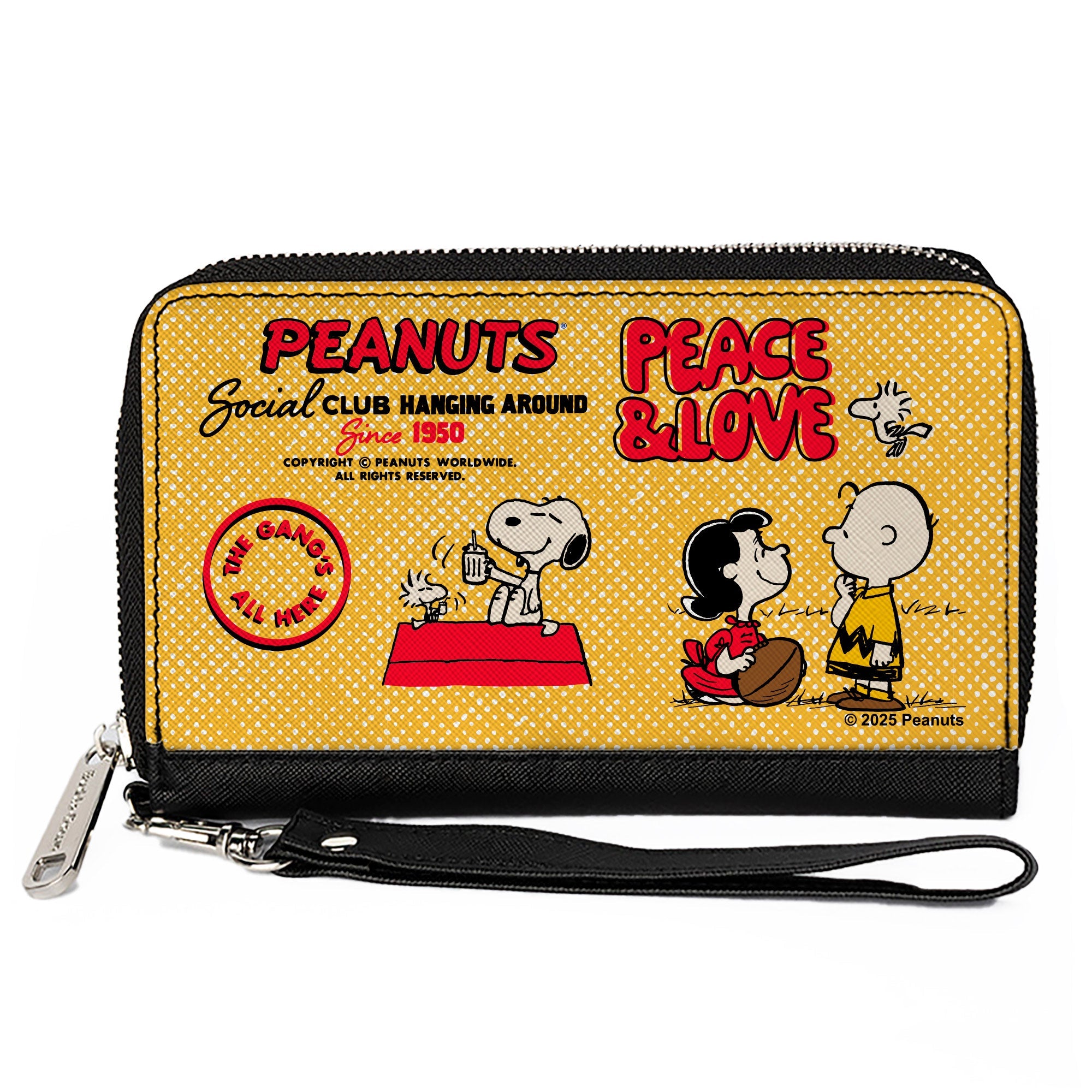 Peanuts Zip Around Wallet - Vegan Leather Peace & Love | The Peanuts S