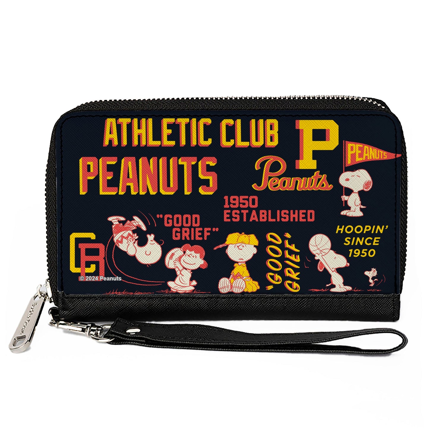 Peanuts Store PU Zip Wallet: PEANUTS ATHLETIC CLUB Varsity Collage