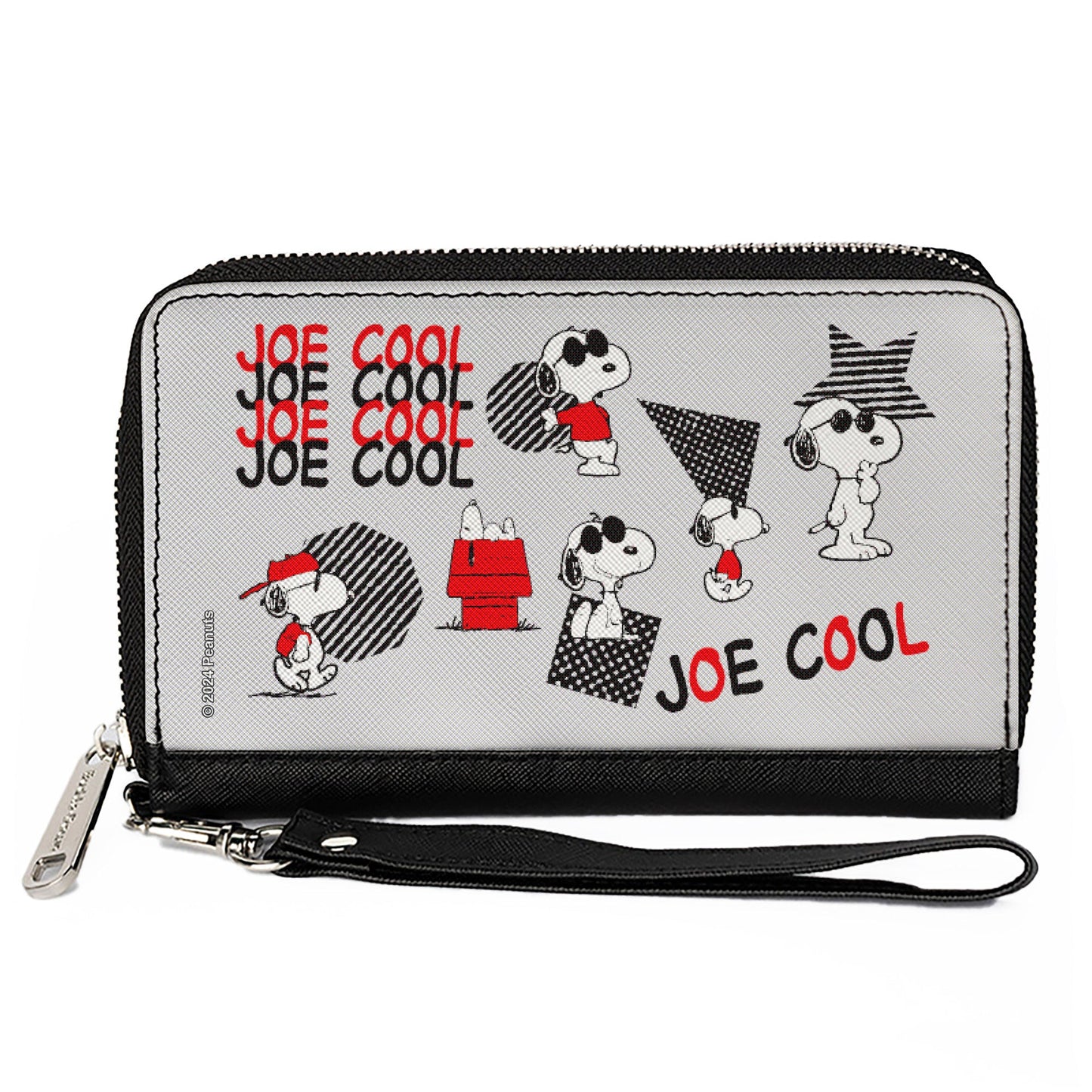 Peanuts JOE COOL Snoopy Zip Around Wallet - Gray/Black/Red/White