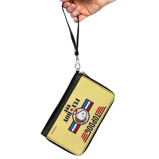Peanuts Snoopy Flying Ace Zip Around Wallet - Yellow/Blue/Red-1