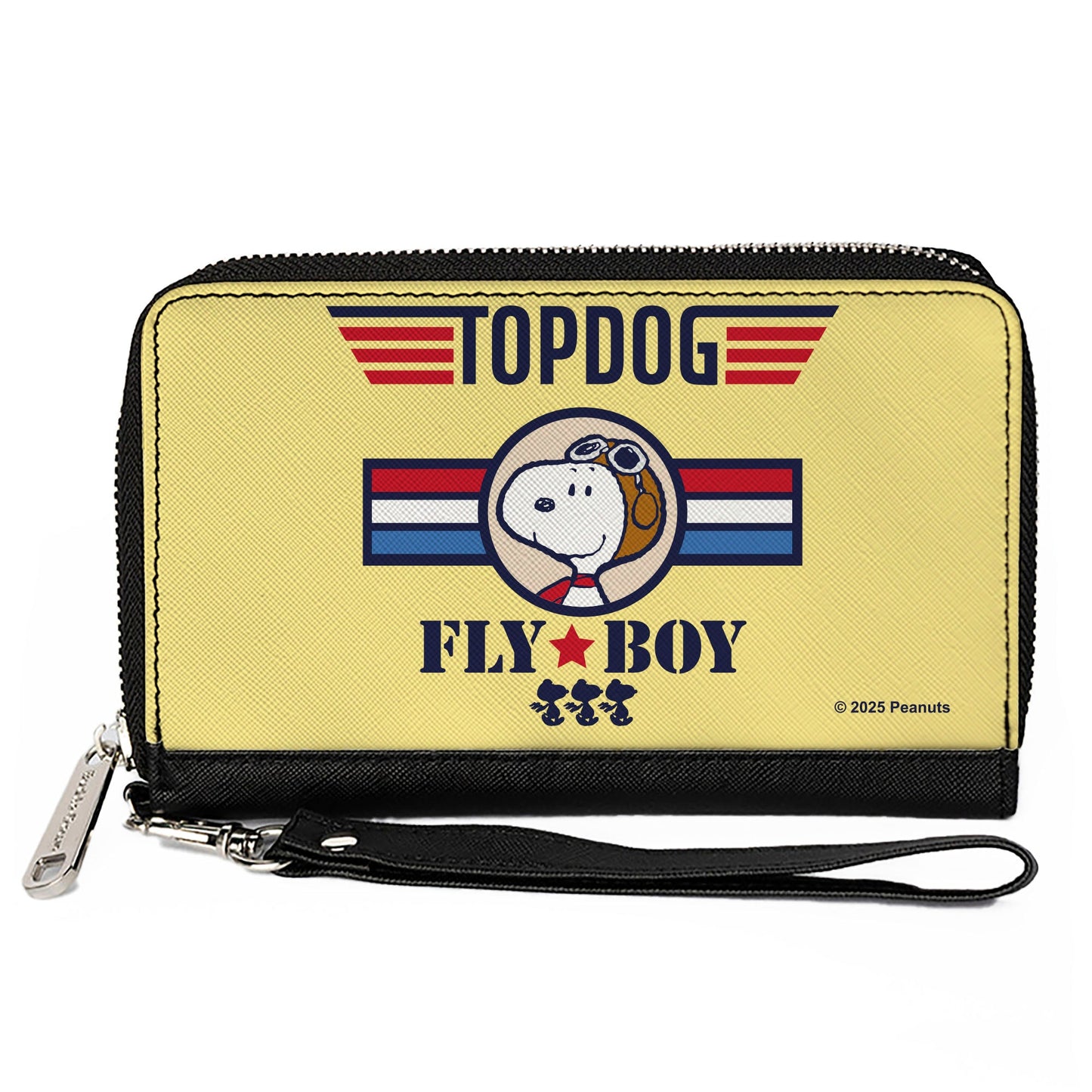 Peanuts Snoopy Flying Ace Zip Around Wallet - Yellow/Blue/Red