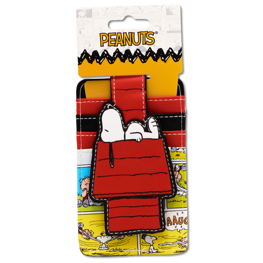 Snoopy resting peacefully on his doghouse with a pensive expression on the wallet.