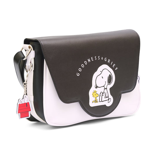Peanuts Fold-Over Crossbody Bag, Snoopy & Woodstock Goodness and Grief-1