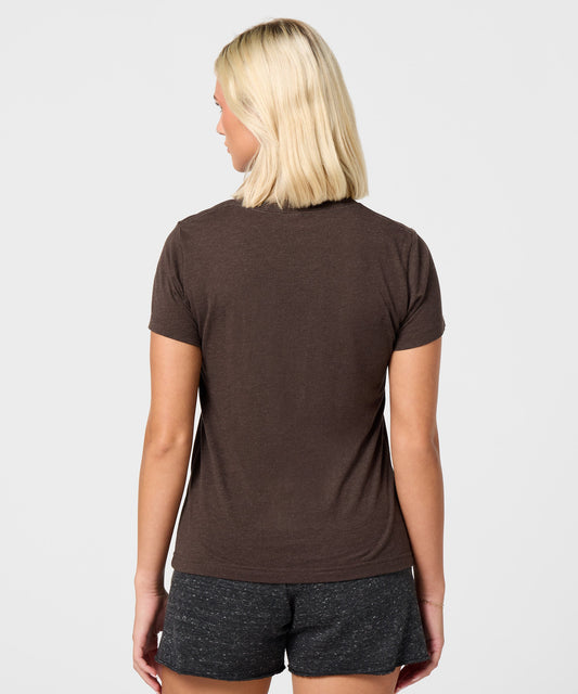 Brown women's t-shirt featuring Snoopy graphic and Badlands National Park text on the front chest-3
