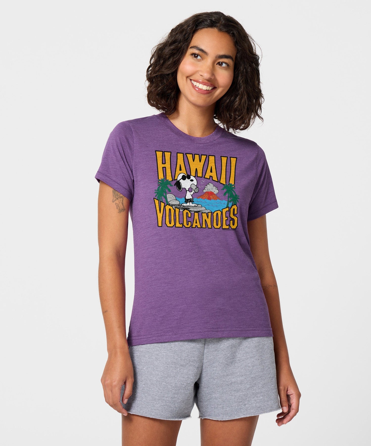 Back view of the solid royal purple crew-neck t-shirt
