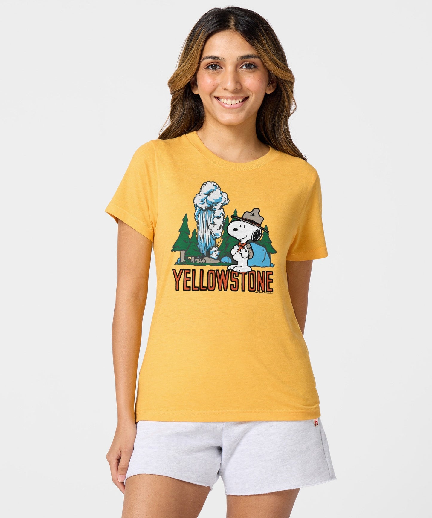 Back view of the solid gold women's t-shirt