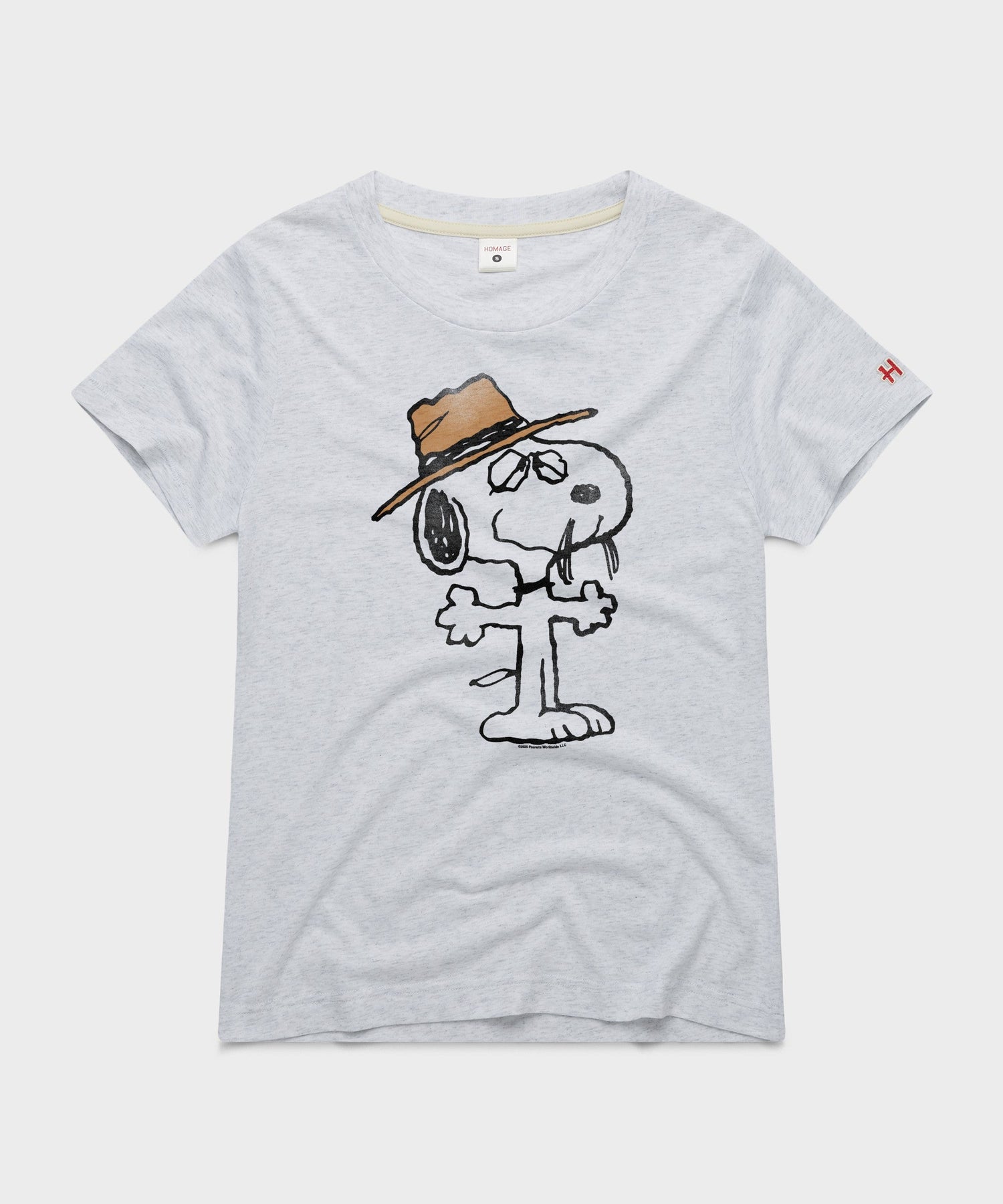 Ash women's t-shirt featuring a graphic of Spike sitting in the desert on the front chest