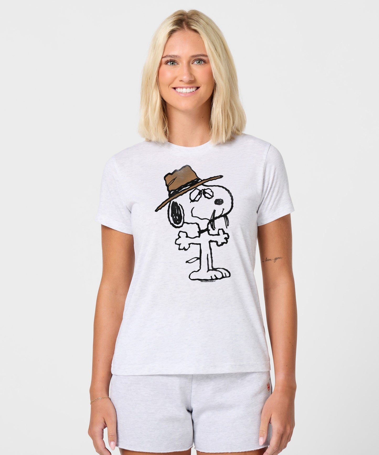 Back view of the ash t-shirt showing a plain, solid fabric finish