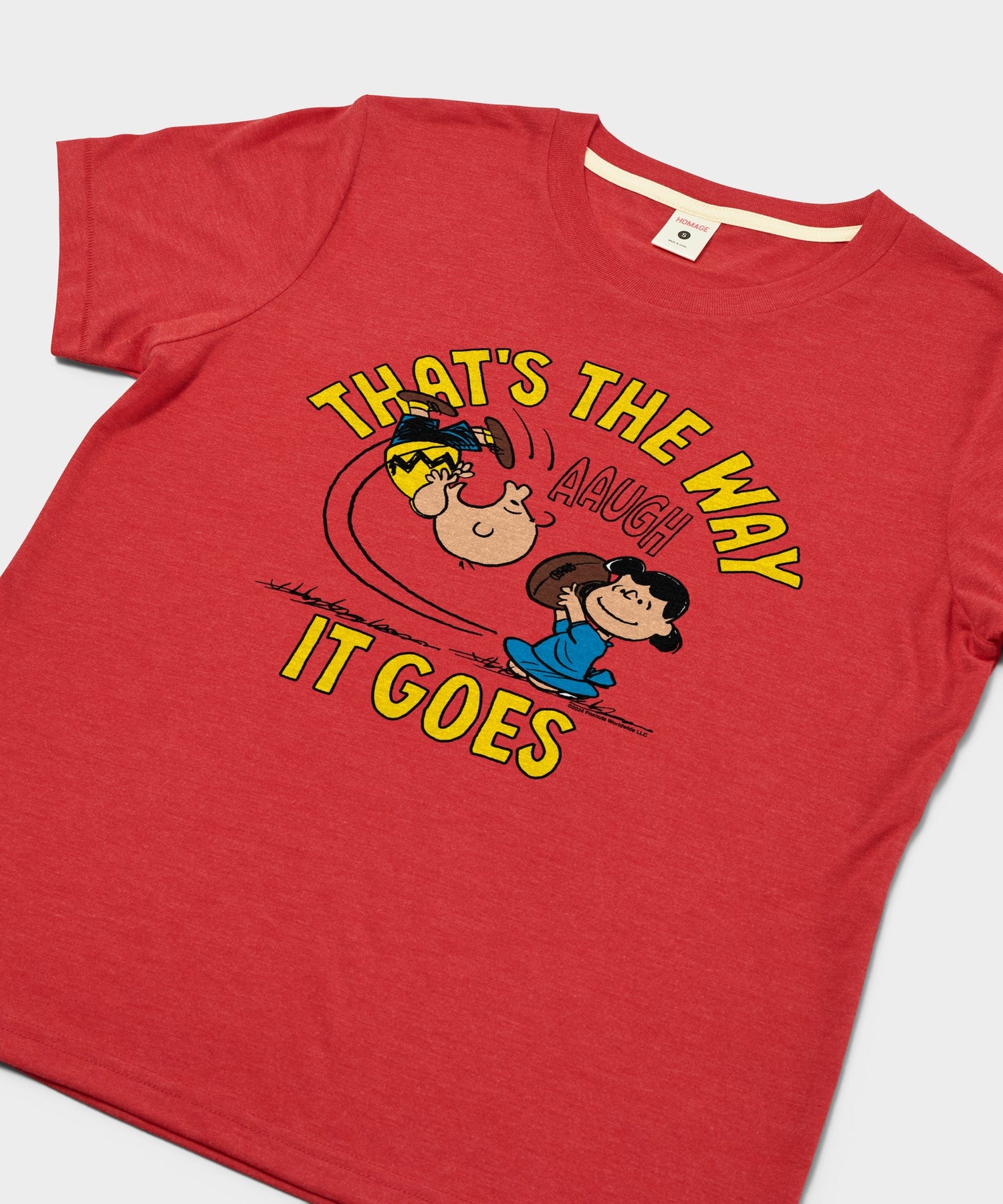 Close-up of the front graphic showing Charlie Brown and the text That's The Way It Goes