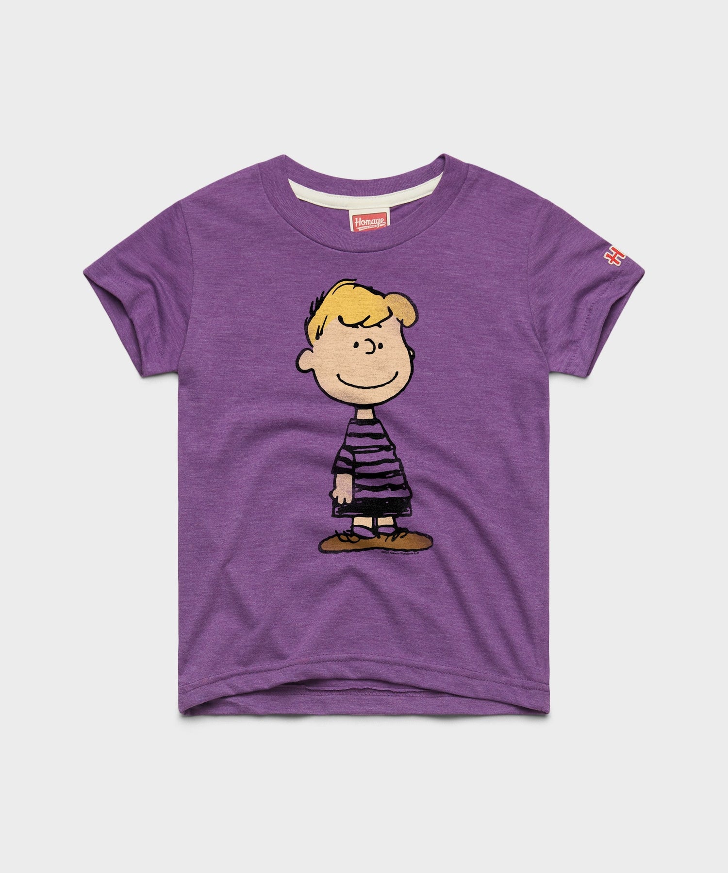 Youth t-shirt featuring Schroeder playing his piano on the front chest