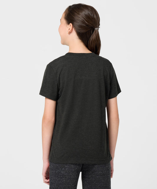 Charcoal youth t-shirt featuring Snoopy with an open-arm hug graphic centered on the front chest-3