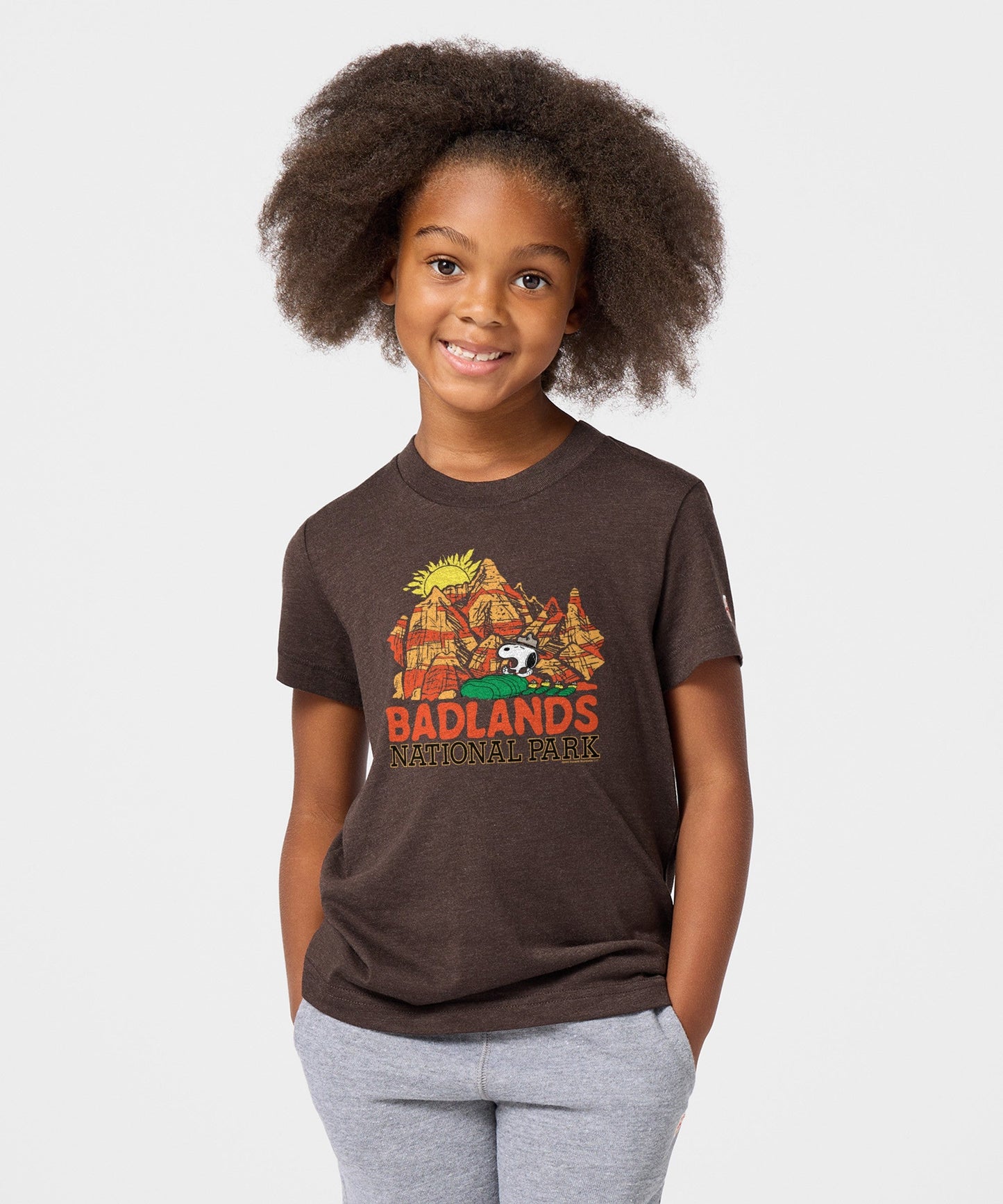 Back view of the solid brown youth t-shirt