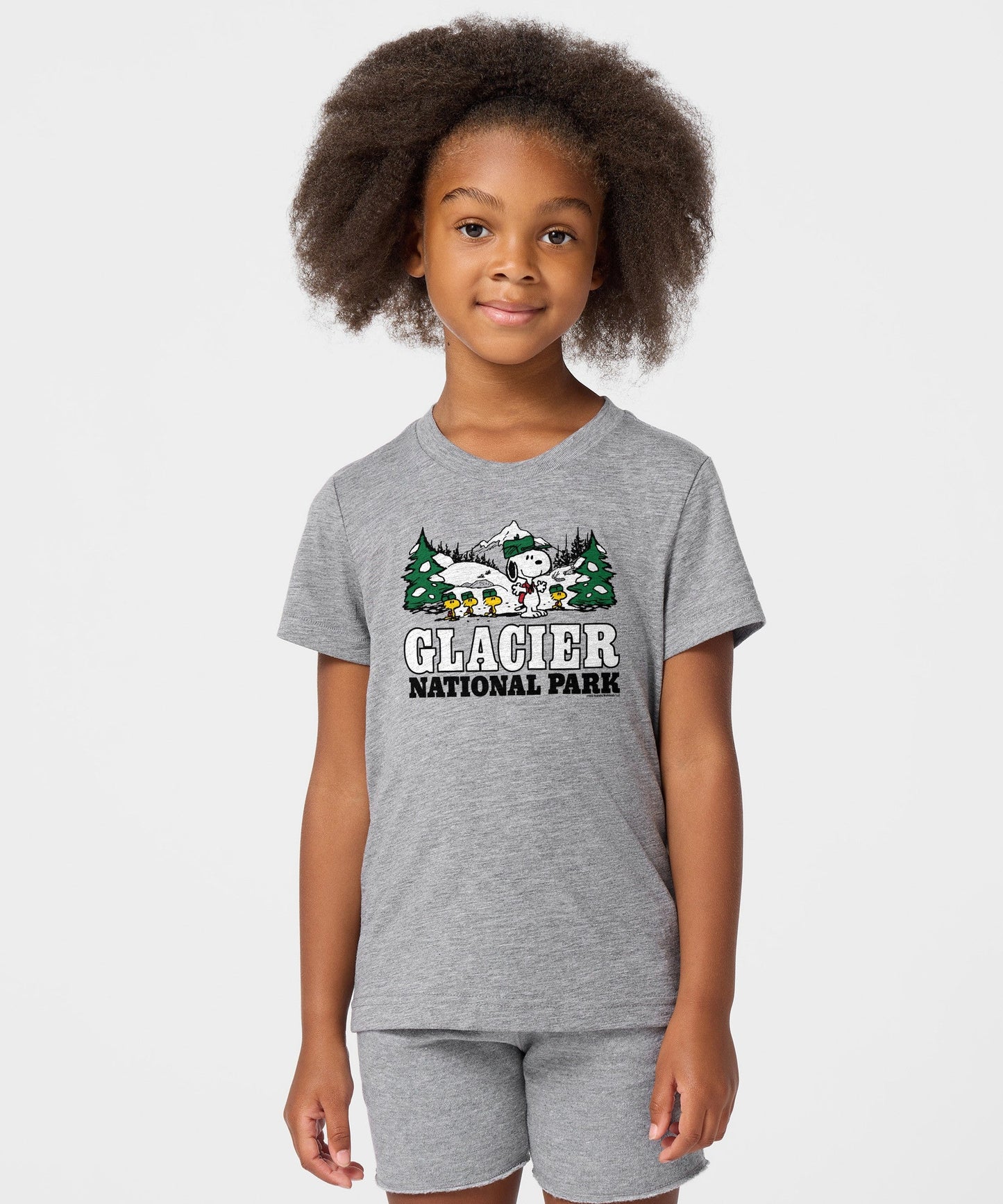 Back view of the grey youth t-shirt showing a plain solid back and comfortable fit