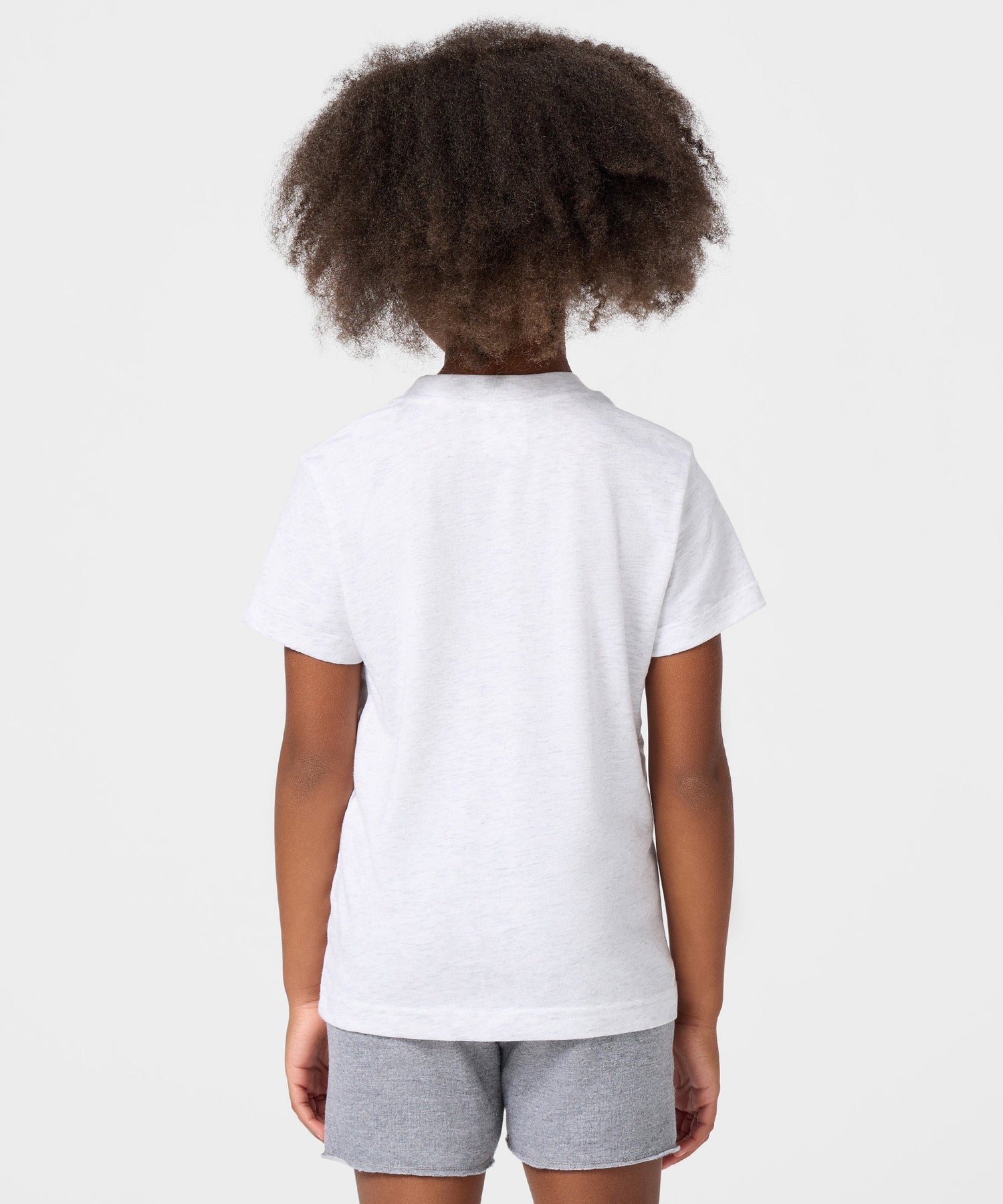 Fabric close-up showing the soft ash heather knit material of the Peanuts collaboration tee