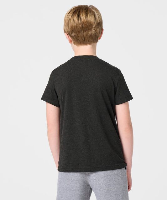 Youth charcoal t-shirt featuring Snoopy in a Germany soccer kit on the front-3