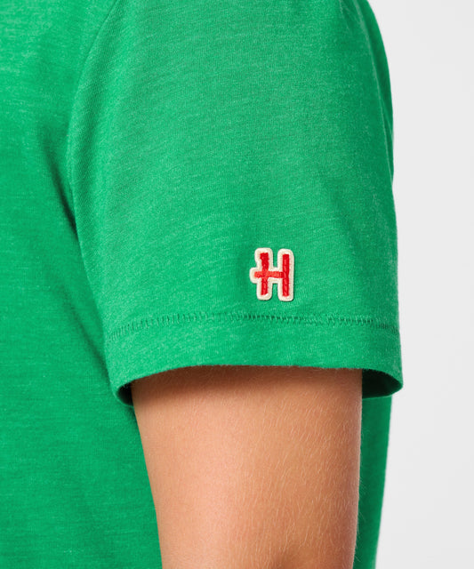 Green youth t-shirt featuring Snoopy in a Mexico soccer kit on the front chest-4
