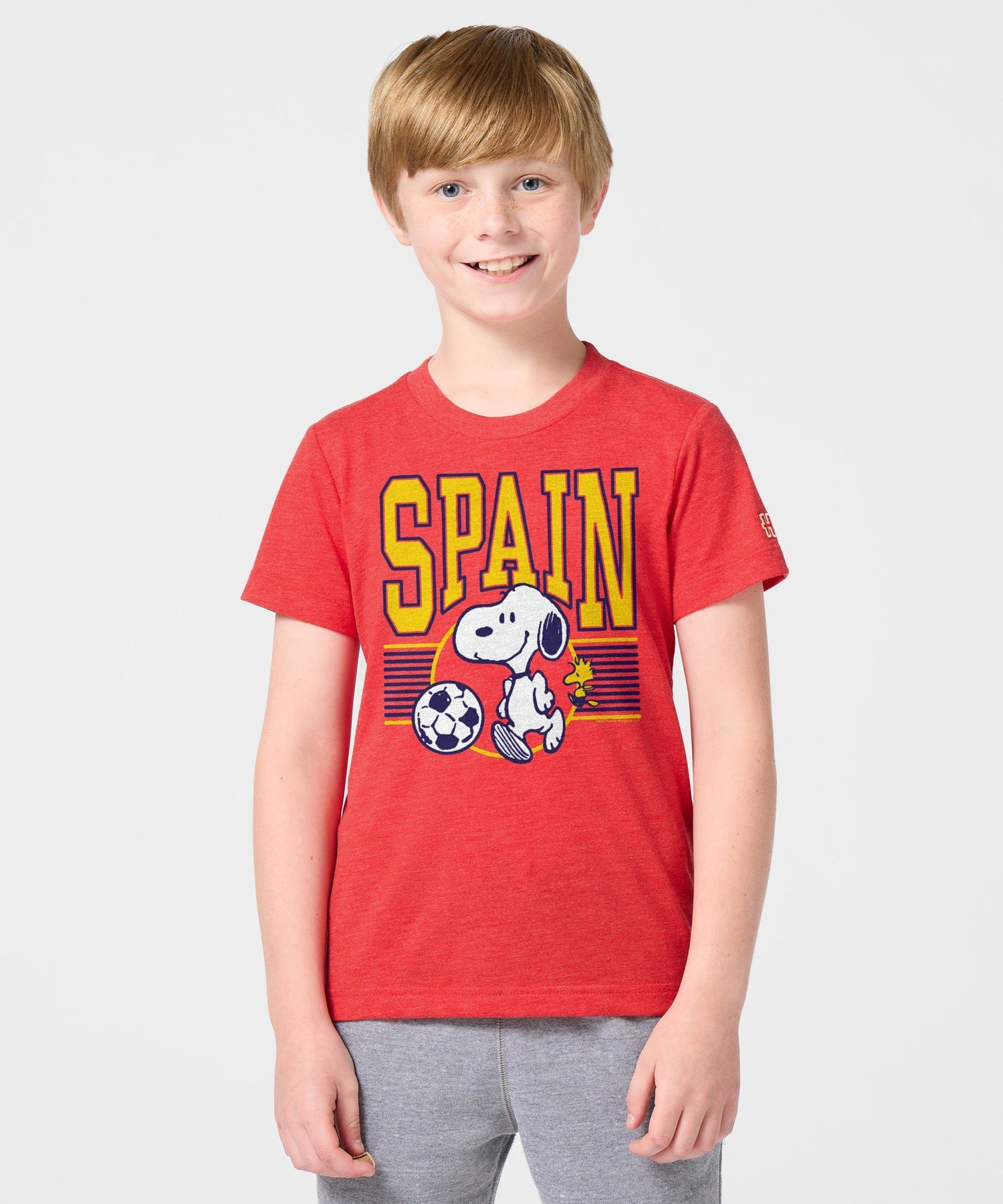 Back view of the solid red youth t-shirt
