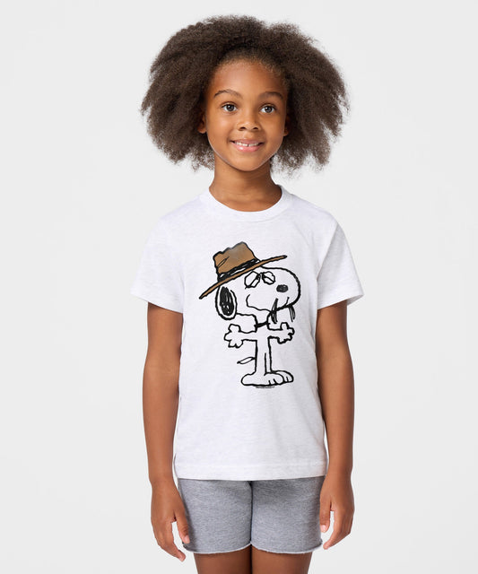 Ash grey youth t-shirt featuring an illustration of Spike wearing his signature hat and mustache centered on the front-2