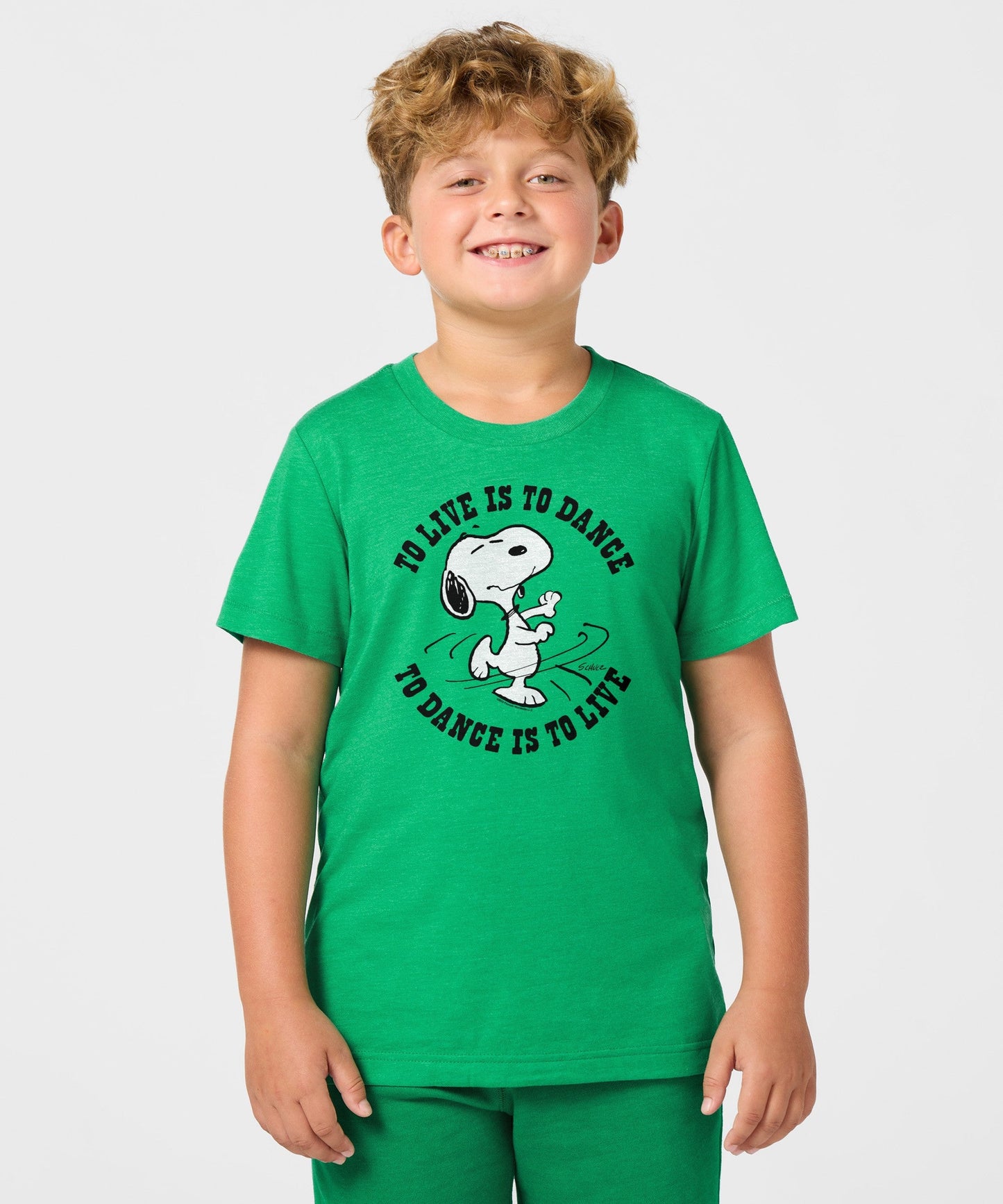 Back view of the solid green youth t-shirt