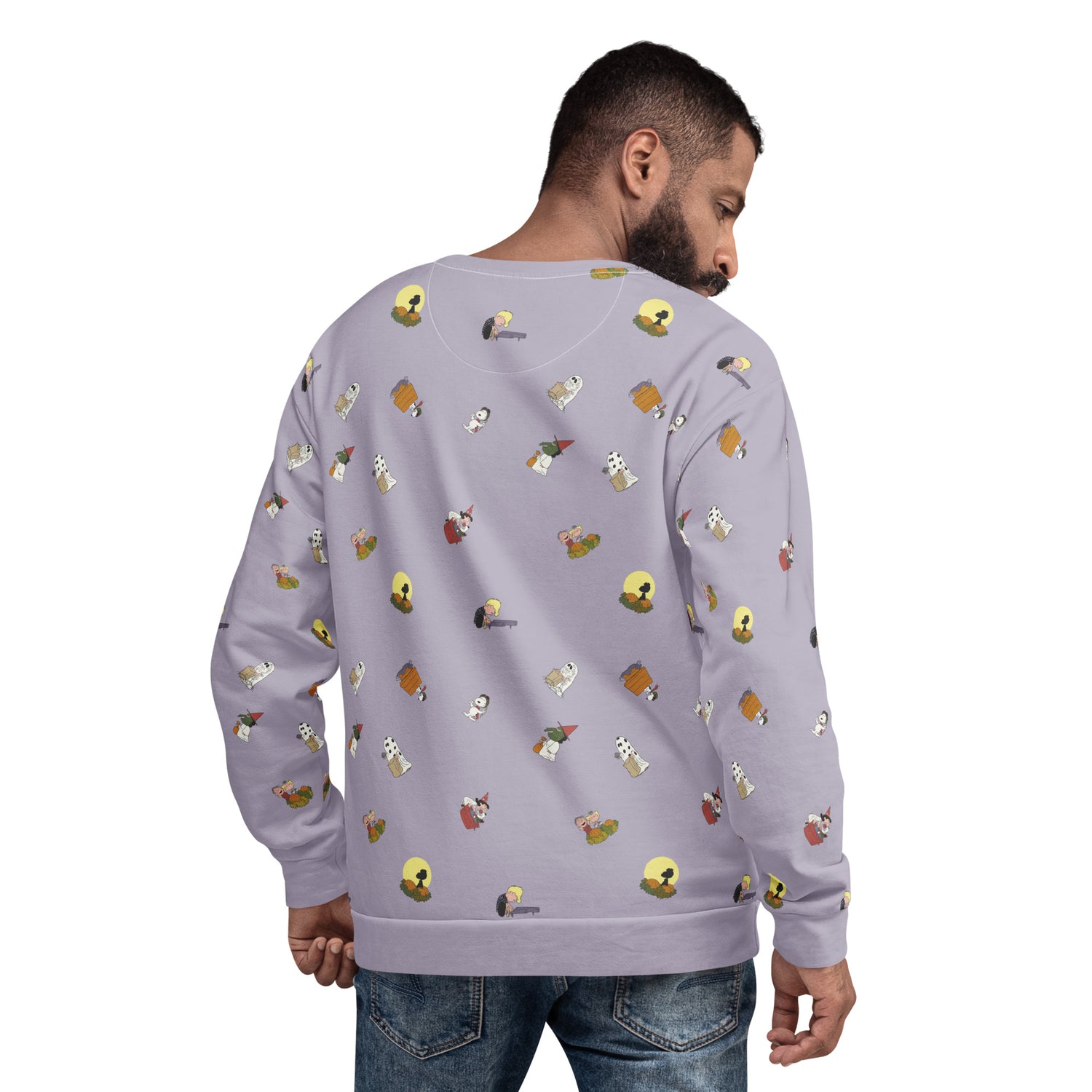 Folded stack of the Great Pumpkin anniversary sweatshirt showing the cotton-feel texture
