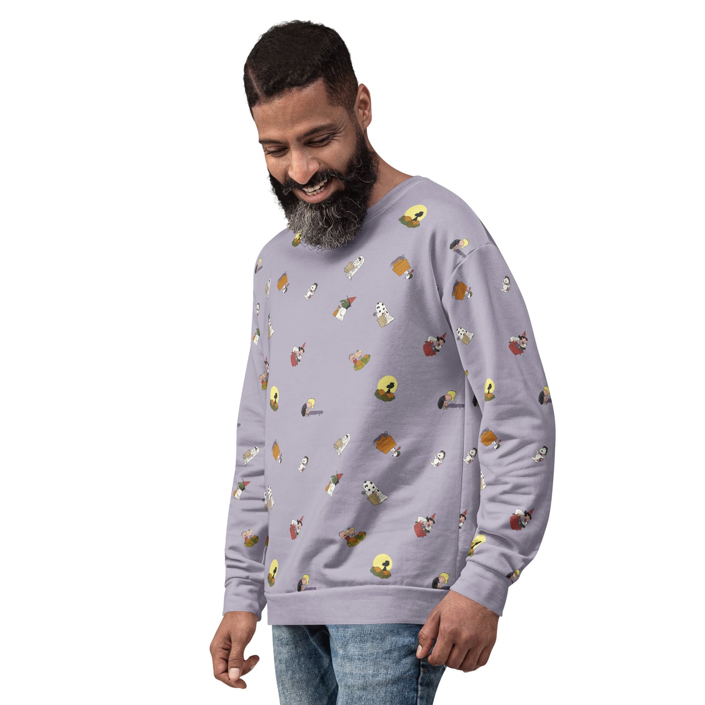 Detailed view of the soft brushed fleece interior lining inside the Peanuts sweatshirt
