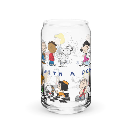 Peanuts Life Is Better With A Dog Can Glass-3