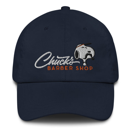 Peanuts Chuck's Barber Shop Embroidered Dad Hat-0