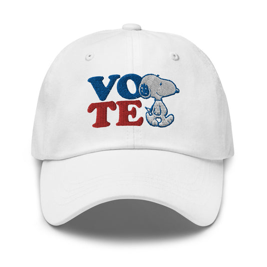 Peanuts Snoopy Vote Embroidered Dad Hat-0