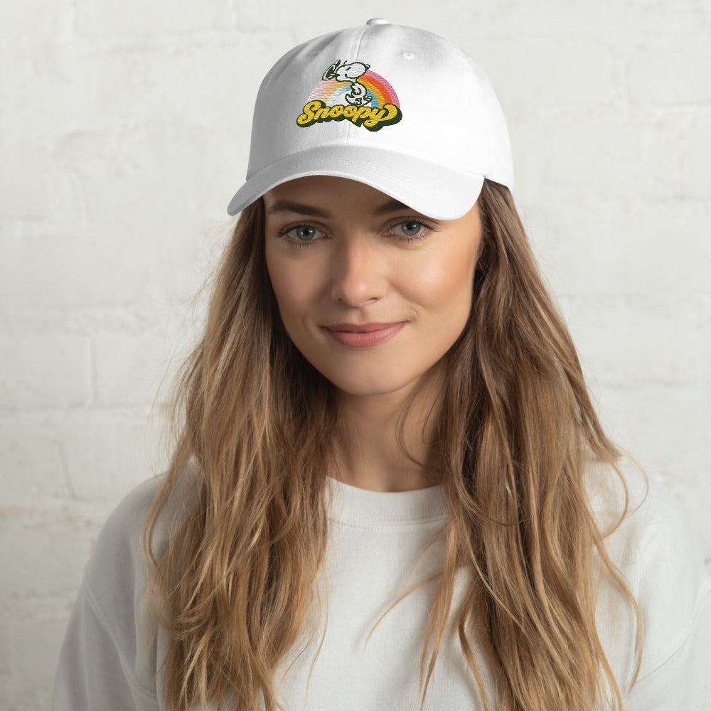 Peanuts Snoopy Rainbow Embroidered Dad Hat