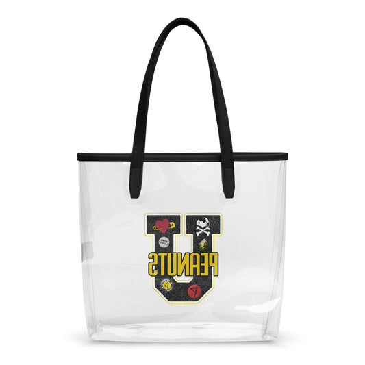 Peanuts Grunge Varsity Clear Tote Bag-0