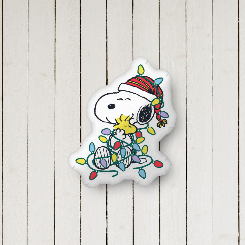 Peanuts Snoopy and Woodstock Festive Lights Pillow