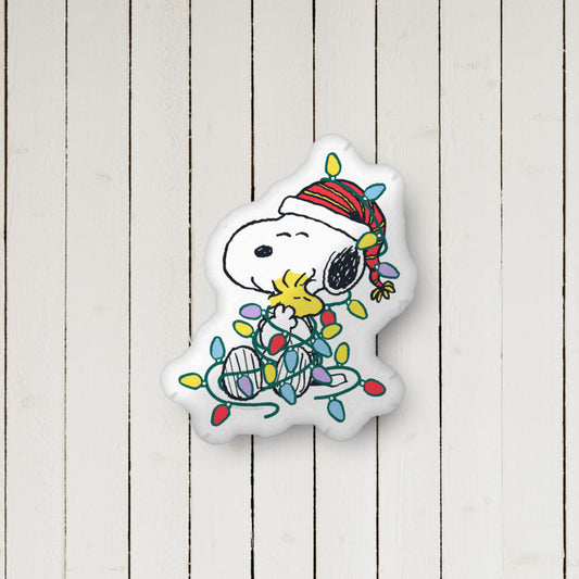 Peanuts Snoopy and Woodstock Festive Lights Pillow-2