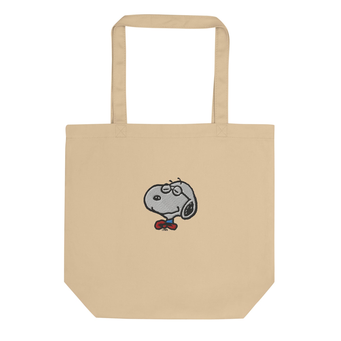Peanuts Smarty Pants Embroidered Organic Cotton Tote Bag featuring high-quality embroidery.