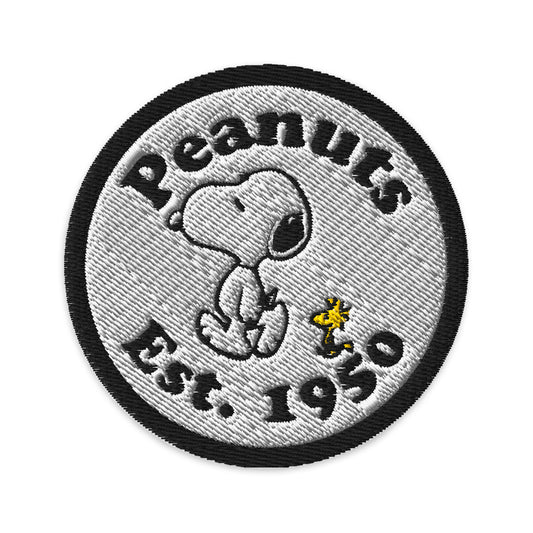 Peanuts Snoopy And Woodstock Embroidered Patch White-0
