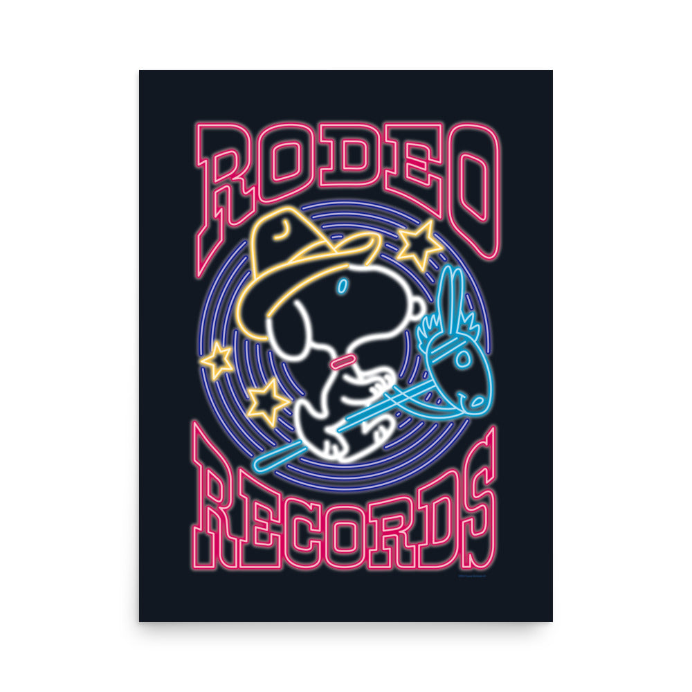 Peanuts Snoopy Rodeo Records Premium Poster