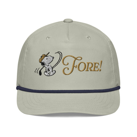 Peanuts Fore Embroidered Golf Rope Cap Lt Gray/navy-0