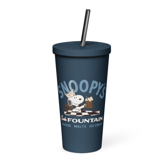 Peanuts Snoopy's Soda Fountain Stainless Steel Tumbler-0