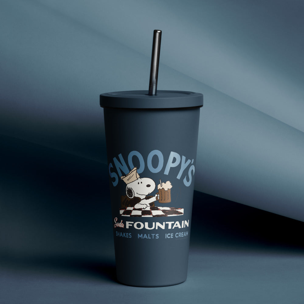 Peanuts Snoopy's Soda Fountain Stainless Steel Tumbler