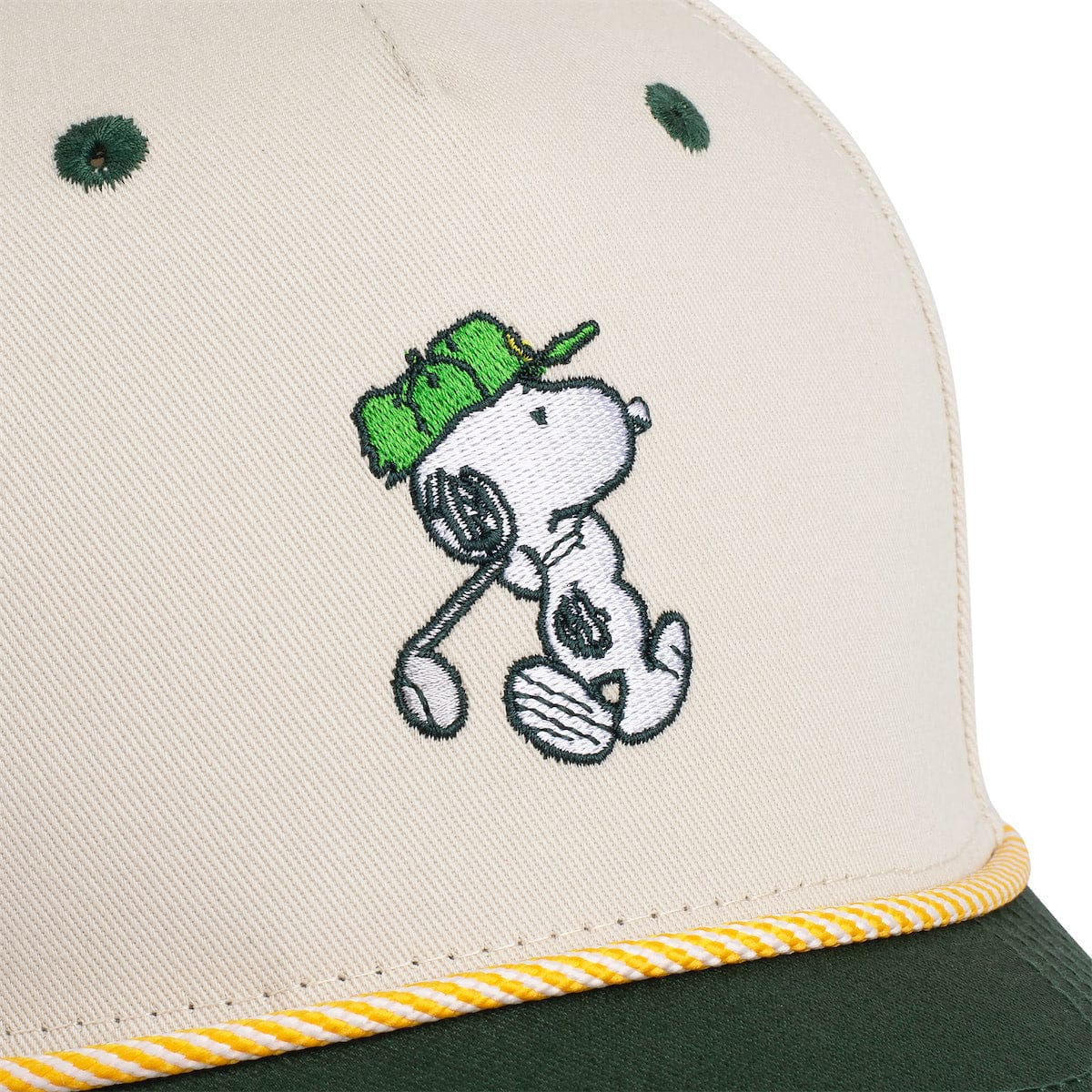 Interior tag and lining detail showcasing the Peanuts and RSVLTS partnership branding