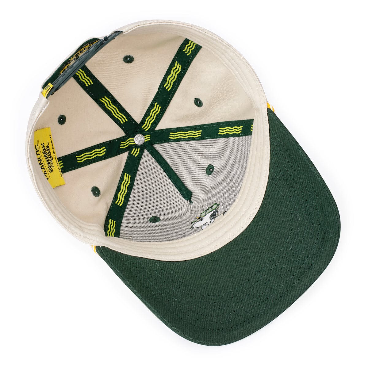 Side profile view showing the structured crown and curved brim construction