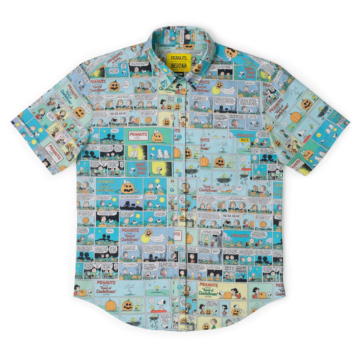 Sleeve detail showing the printed comic panels and soft fabric texture