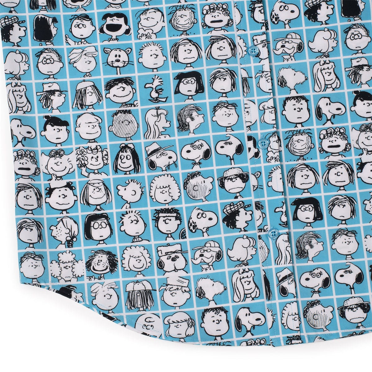 Folded view of the multi-character comic strip pattern