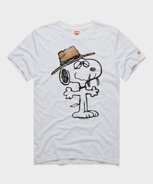 Ash grey t-shirt featuring a graphic of Spike from Peanuts on the front center-0