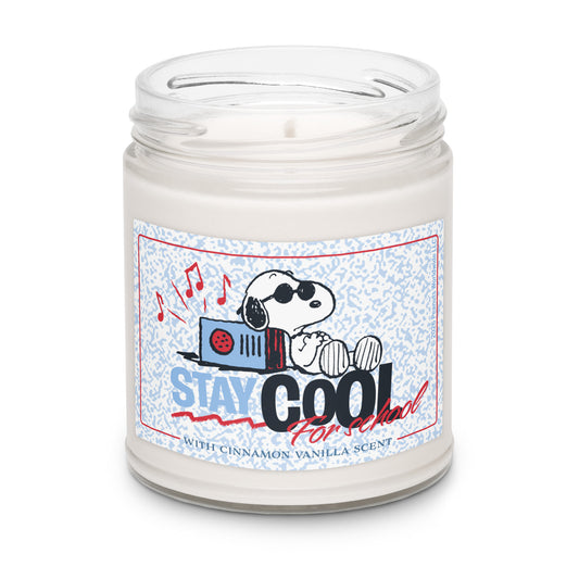 Peanuts Cool for School scented candle in glass jar-2