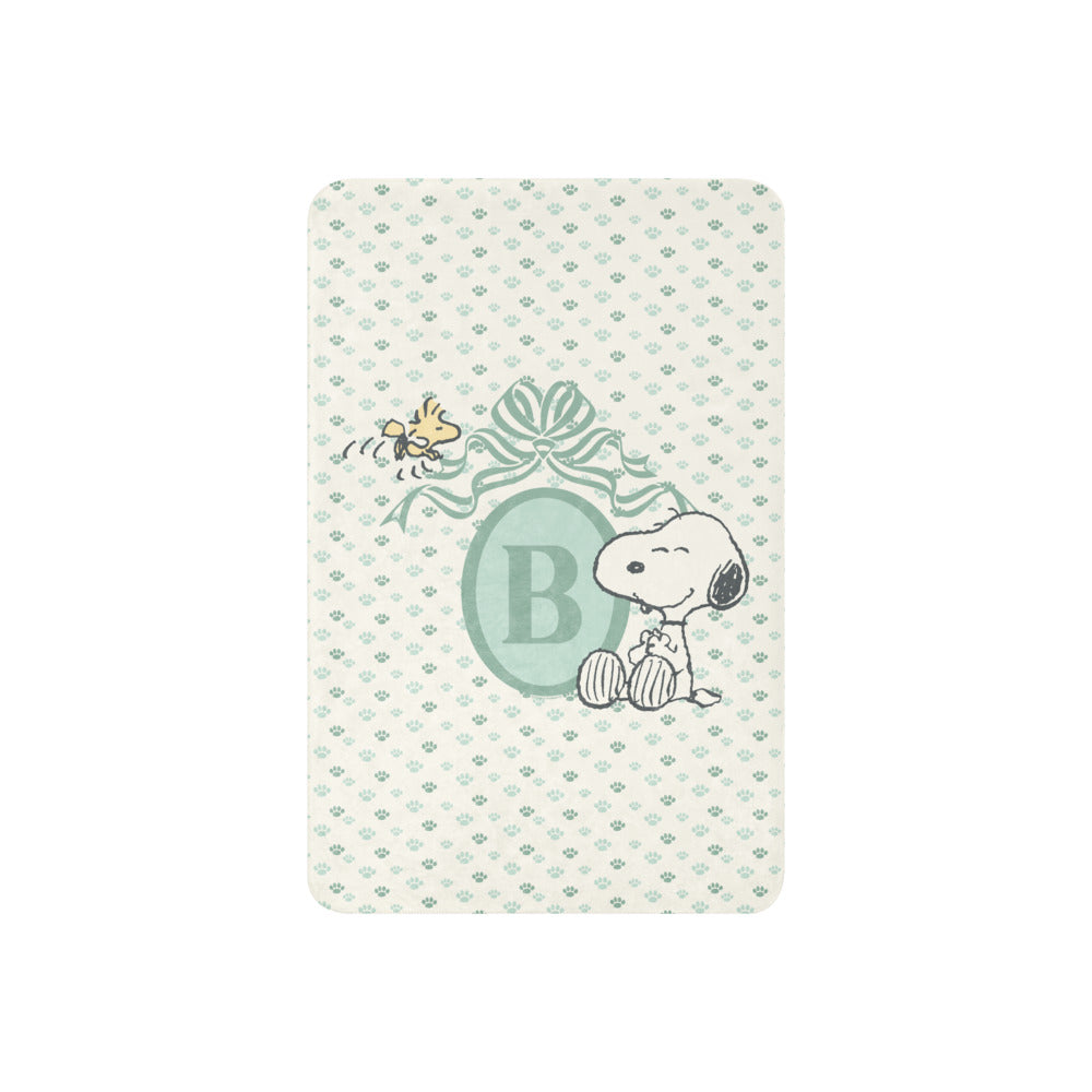 Peanuts Snoopy Personalized Baby Initials Sherpa Blanket