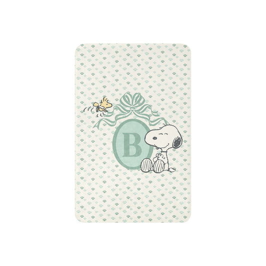 Peanuts Snoopy Personalized Baby Initials Sherpa Blanket-0