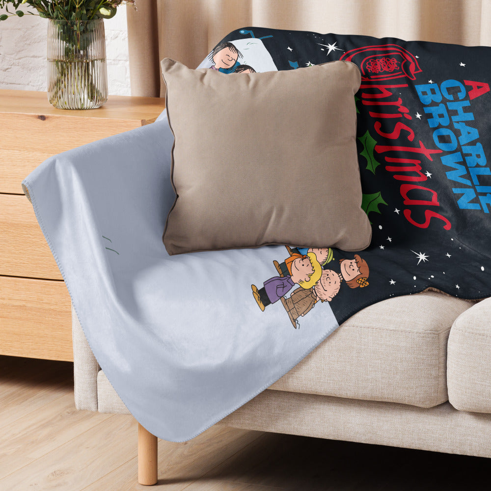 Peanuts A Charlie Brown Christmas Gang Sherpa Blanket
