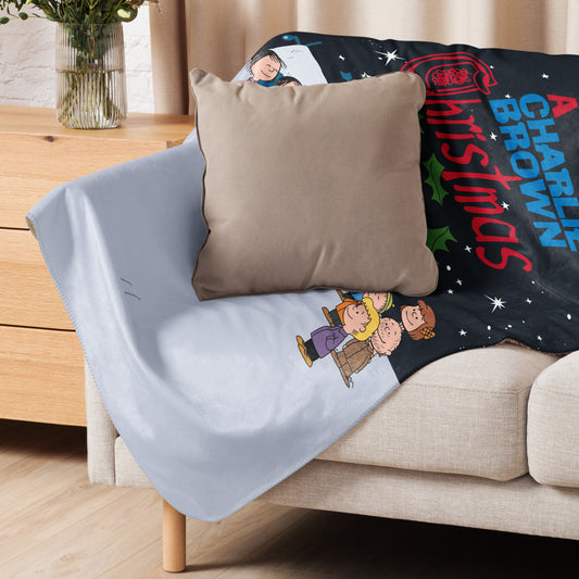 Peanuts A Charlie Brown Christmas Gang Sherpa Blanket 37 in x 57 in-2