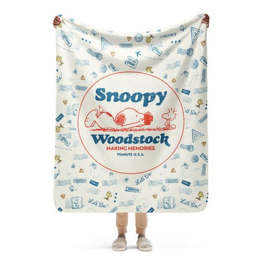 Peanuts Making Memories Sherpa Blanket-12